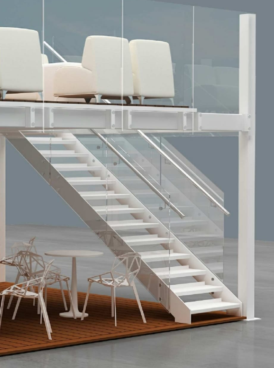 Estructura cristal escalera