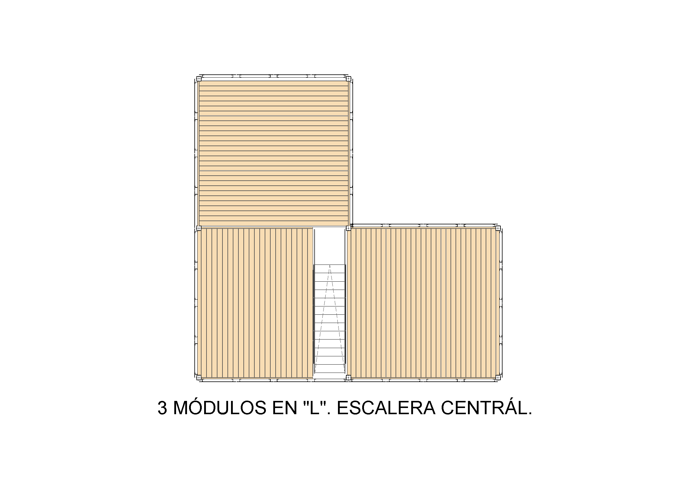 Modelo estructura escalera central