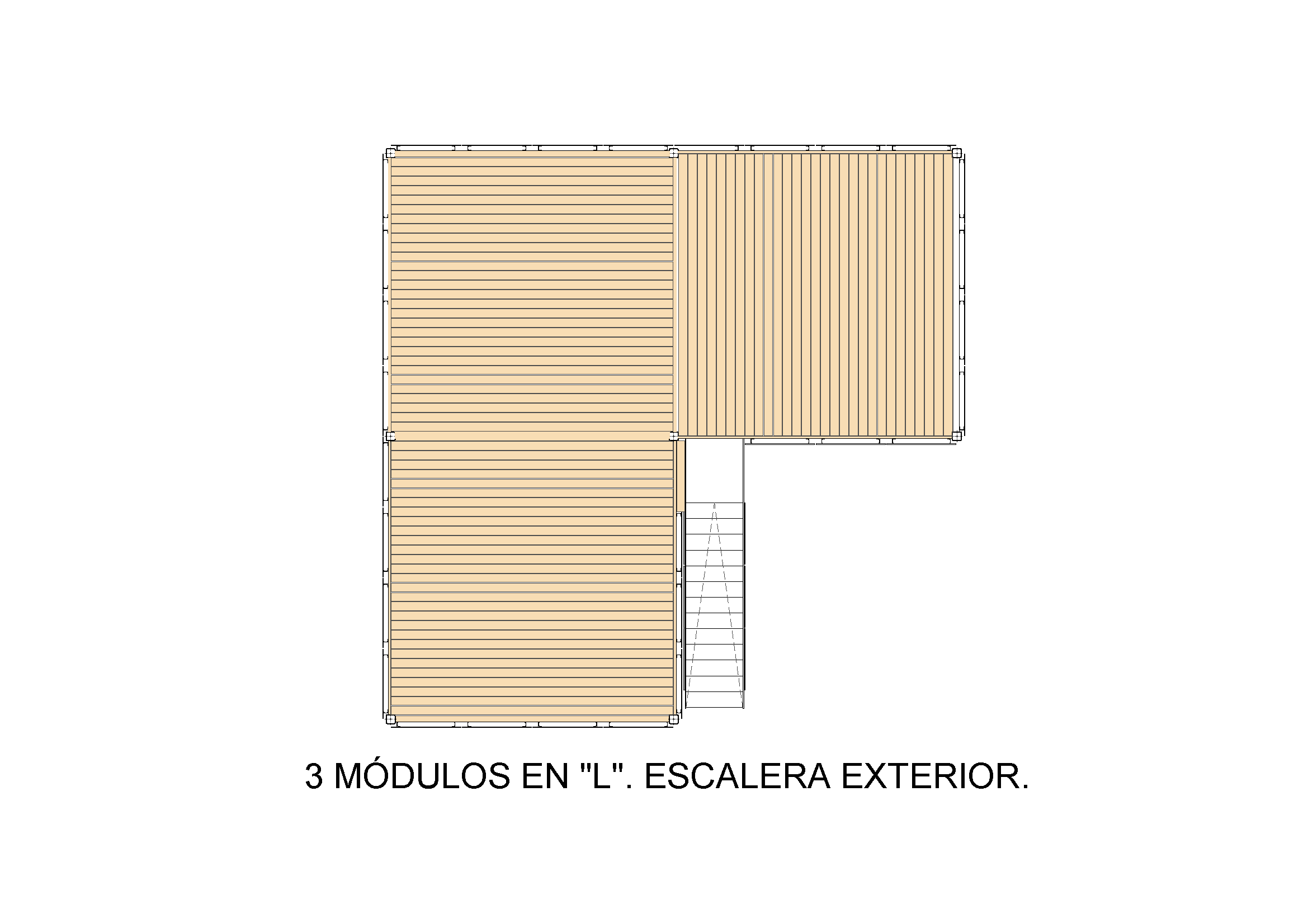 Modelo estructura escalera lateral